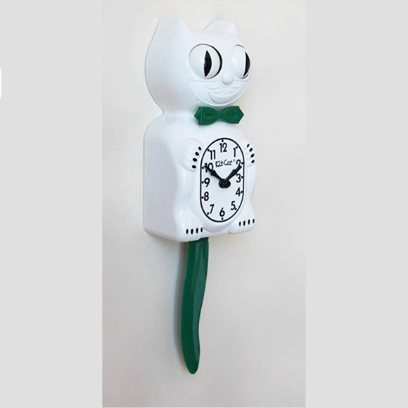 Candy Cane Green KIT-CAT CLOCK KAT KLOCK Christmas - Picture 2 of 4